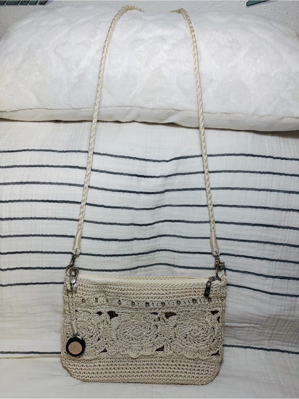 The Sak Lumi Crochet Small Crossbody Bag